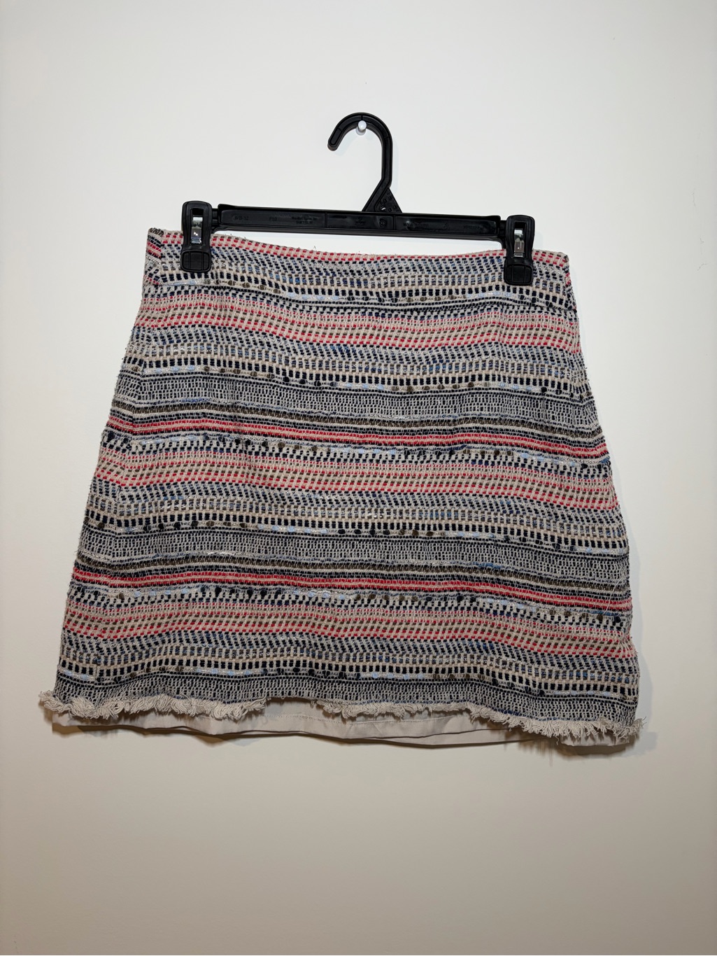 Loft Striped Mini Skirt In Black, White & Pink